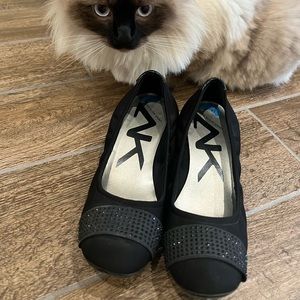 Black flats with 1 inch heel